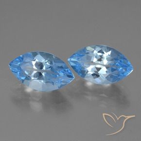 Pedras preciosas de Topázio Azul Suíço natural de 8.74 ct, Marquesa, VVS