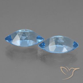 Pedras preciosas de Topázio Azul Suíço natural de 8.74 ct, Marquesa, VVS