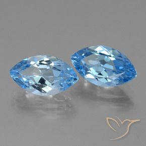 Pedras preciosas de Topázio Azul Suíço natural de 8.73 ct, Marquesa, VVS-VS