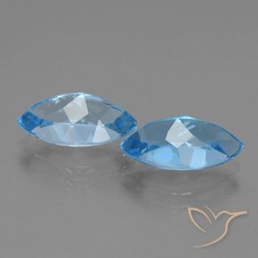 Pedras preciosas de Topázio Azul Suíço natural de 8.73 ct, Marquesa, VVS-VS