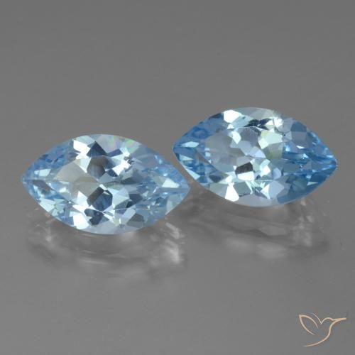 Pedras preciosas de Topázio Céu azul natural de 8.32 ct, Marquesa, VVS-VS