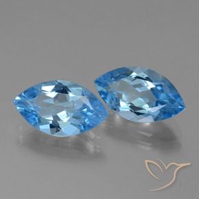 Pedras preciosas de Topázio Azul Suíço natural de 8.09 ct, Marquesa, VVS-VS