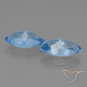 Pedras preciosas de Topázio Azul Suíço natural de 8.09 ct, Marquesa, VVS-VS