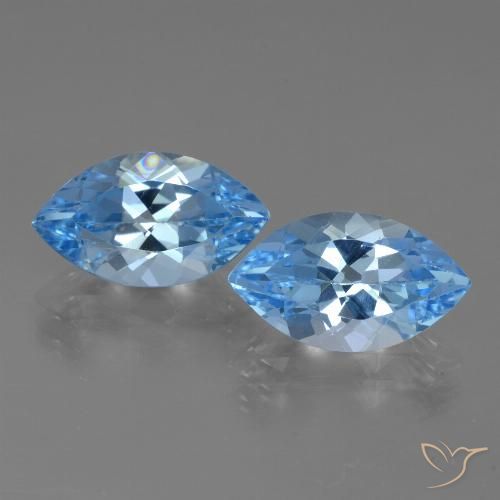 8.36ctw Natural Céu azul Topázio, Marquesa, VVS-VS