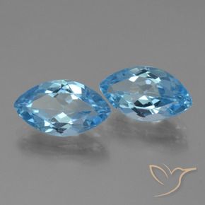 Pedras preciosas de Topázio Céu azul natural de 7.91 ct, Marquesa, VS