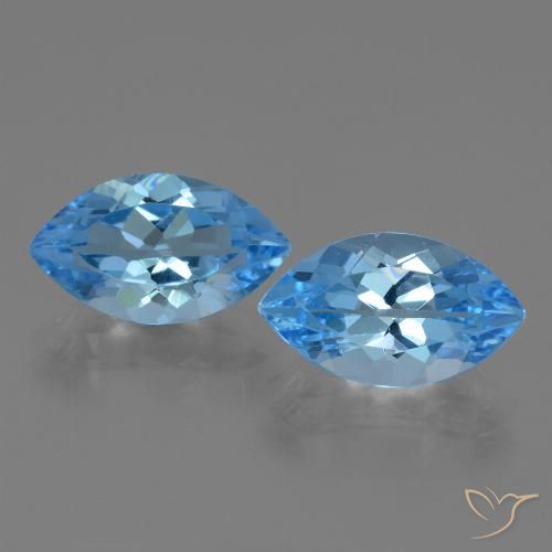 8.55ctw Natural Azul Suíço Topázio, Marquesa, VVS-VS