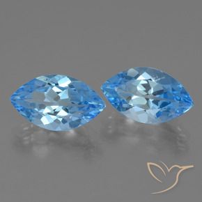 Pedras preciosas de Topázio Azul Suíço natural de 8.55 ct, Marquesa, VVS-VS