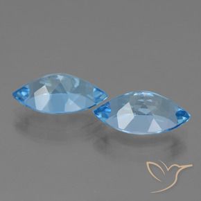 Pedras preciosas de Topázio Azul Suíço natural de 8.55 ct, Marquesa, VVS-VS
