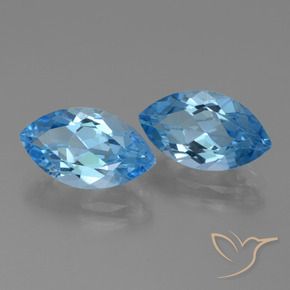 Pedras preciosas de Topázio Azul Suíço natural de 8.71 ct, Marquesa, VVS-VS
