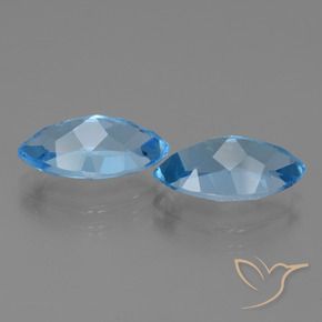 Pedras preciosas de Topázio Azul Suíço natural de 8.71 ct, Marquesa, VVS-VS