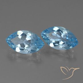 Pedras preciosas de topázio azul natural de 8,06 ct, marquise, VVS