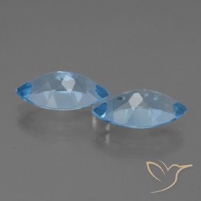 Pedras preciosas de topázio azul natural de 8,06 ct, marquise, VVS