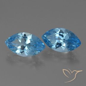 Pedras preciosas de Topázio Azul Suíço natural de 8.14 ct, Marquesa, VVS-VS
