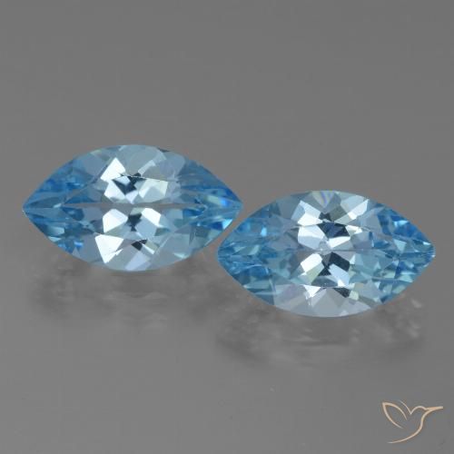 8.11ctw Natural Céu azul Topázio, Marquesa, VVS