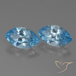 Pedras preciosas de Topázio Céu azul natural de 8.11 ct, Marquesa, VVS