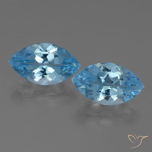 8.32ctw Natural Azul Suíço Topázio, Marquesa, VVS-VS