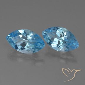 Pedras preciosas de Topázio Azul Suíço natural de 8.32 ct, Marquesa, VVS-VS