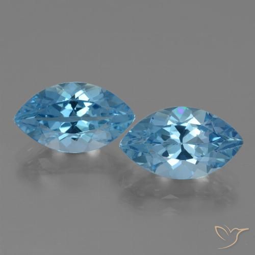 8.67ctw Natural Céu azul Topázio, Marquesa, VVS-VS