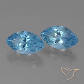 Pedras preciosas de Topázio Céu azul natural de 8.67 ct, Marquesa, VVS-VS