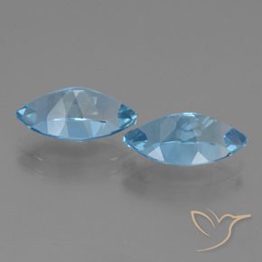 Pedras preciosas de Topázio Céu azul natural de 8.67 ct, Marquesa, VVS-VS