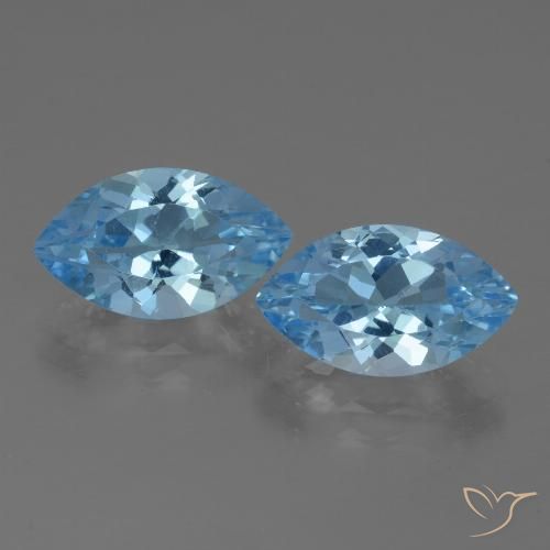 8.06ctw Natural Azul Suíço Topázio, Marquesa, VVS-VS