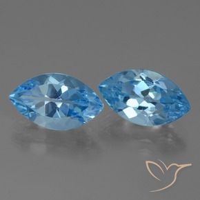 Pedras preciosas de Topázio Azul Suíço natural de 8.68 ct, Marquesa, VVS