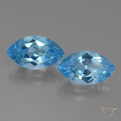 8.32ctw Natural Azul Suíço Topázio, Marquesa, VVS-VS
