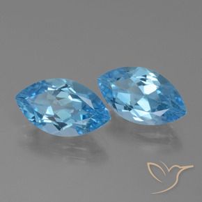 Pedras preciosas de Topázio Azul Suíço natural de 8.32 ct, Marquesa, VVS-VS