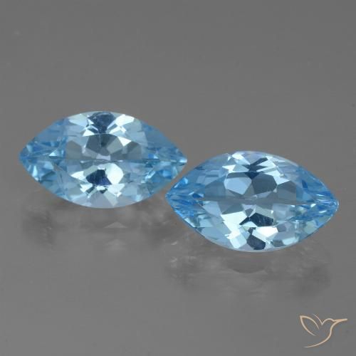 7.89ctw Natural Céu azul Topázio, Marquesa, VVS-VS