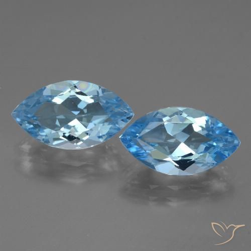 8.11ctw Natural Céu azul Topázio, Marquesa, VVS