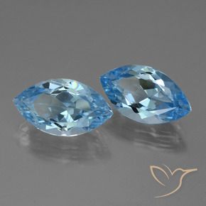 Pedras preciosas de Topázio Céu azul natural de 8.11 ct, Marquesa, VVS