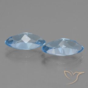 Pedras preciosas de Topázio Azul Suíço natural de 7.94 ct, Marquesa, VVS
