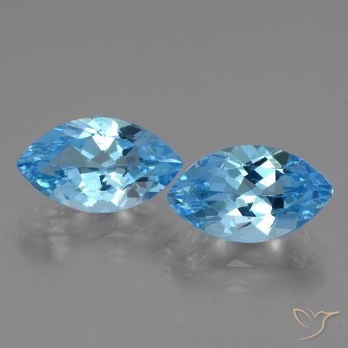 8.11ctw Natural Azul Suíço Topázio, Marquesa, VVS