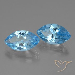 Pedras preciosas de Topázio Azul Suíço natural de 8.11 ct, Marquesa, VVS