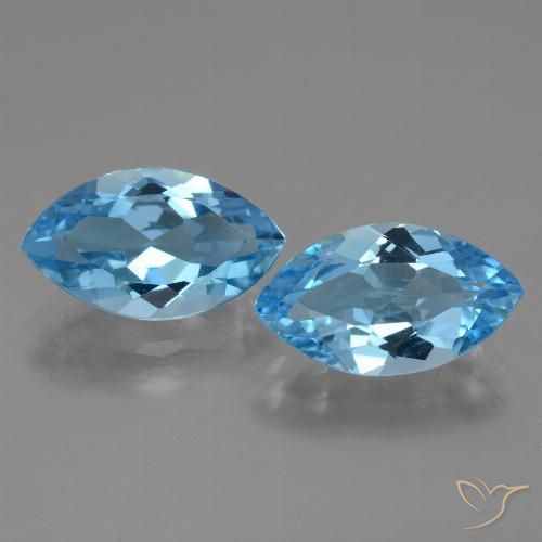 8.22ctw Natural Azul Suíço Topázio, Marquesa, VVS