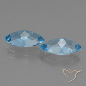 Pedras preciosas de Topázio Azul Suíço natural de 8.22 ct, Marquesa, VVS