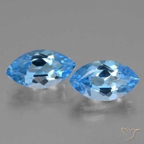 8.28ctw Natural Azul Suíço Topázio, Marquesa, VVS