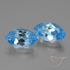 Pedras preciosas de Topázio Azul Suíço natural de 8.28 ct, Marquesa, VVS