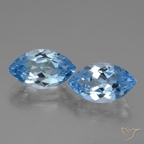 8.42ctw Natural Azul Suíço Topázio, Marquesa, VVS