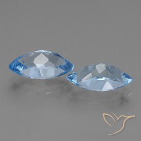 Pedras preciosas de Topázio Azul Suíço natural de 8.42 ct, Marquesa, VVS