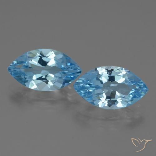7.63ctw Natural Céu azul Topázio, Marquesa, VVS