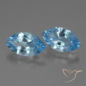 Pedras preciosas de Topázio Céu azul natural de 7.63 ct, Marquesa, VVS