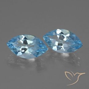 Pedras preciosas de Topázio Céu azul natural de 7.54 ct, Marquesa, VVS