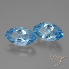 Pedras preciosas de Topázio Azul Suíço natural de 8.25 ct, Marquesa, VVS-VS