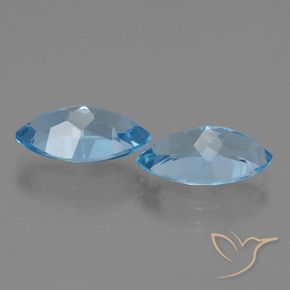 Pedras preciosas de Topázio Azul Suíço natural de 8.25 ct, Marquesa, VVS-VS