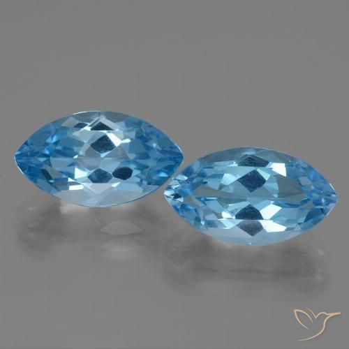 9.50ctw Natural Céu azul Topázio, Marquesa, VVS