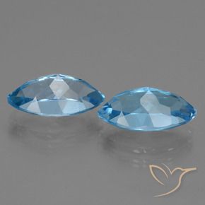 Pedras preciosas de Topázio Céu azul natural de 9.50 ct, Marquesa, VVS
