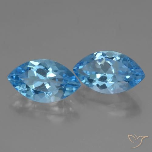 Pedras preciosas de Topázio Azul Suíço natural de 8.00 ct, Marquesa, VVS-VS