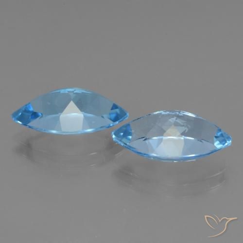 Pedras preciosas de Topázio Azul Suíço natural de 8.00 ct, Marquesa, VVS-VS
