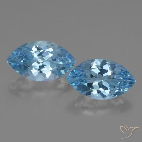 8.42ctw Natural Azul Suíço Topázio, Marquesa, VS